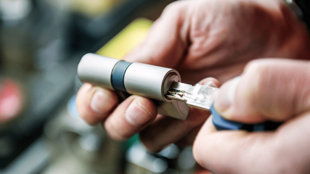 Lock Cylinder Being Tested